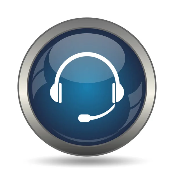 Headphones Icon Internet Button White Background — Stock Photo, Image