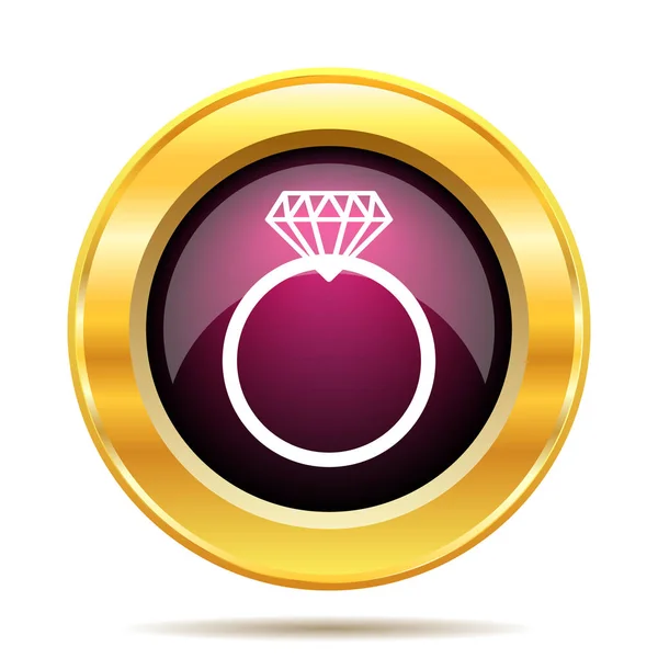 Diamond Ring Icon Internet Button White Background — Stock Photo, Image