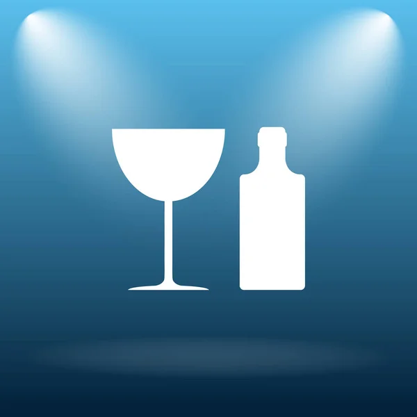 Bottle and glass icon — Stock Photo, Image