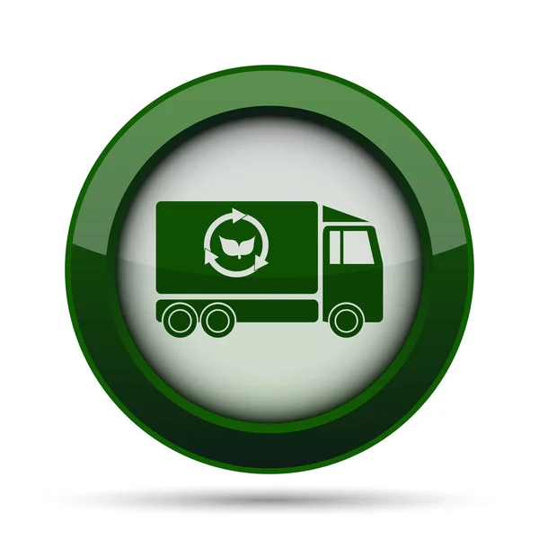 Eco Truck Ikonen Internet Knappen Vit Bakgrund — Stockfoto