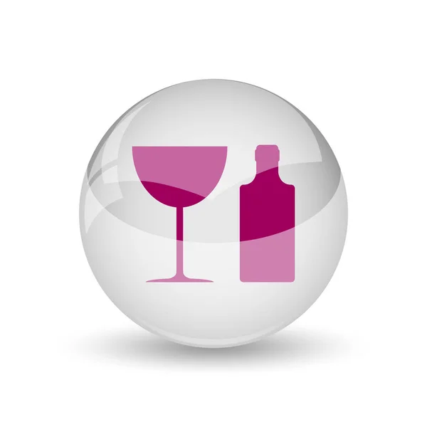 Bottle and glass icon — Stock Photo, Image