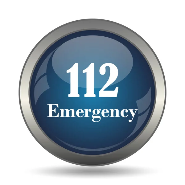 112 Emergency Pictogram Internet Knop Witte Achtergrond — Stockfoto