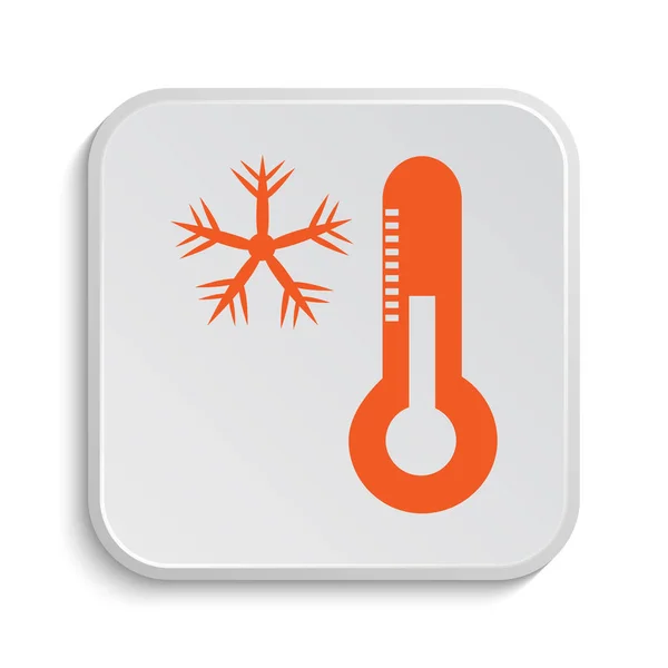 Snowflake Thermometer Icon Internet Button White Background — Stock Photo, Image