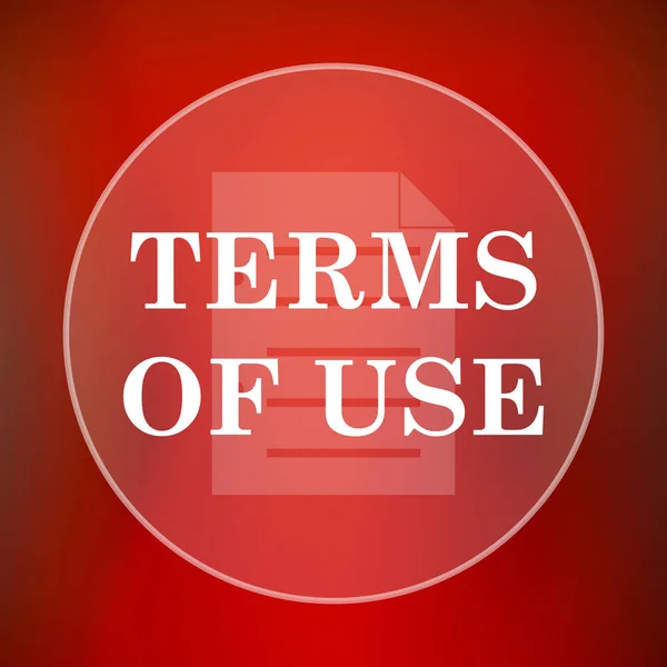 Terms of use icon. Internet button on red background