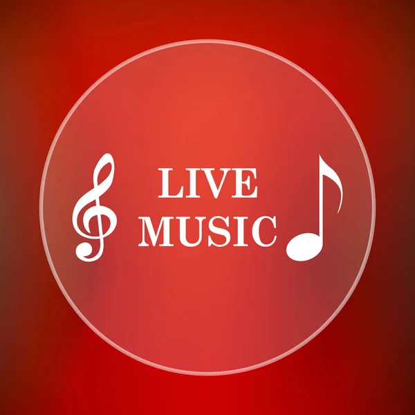 Live music icon. Internet button on red background