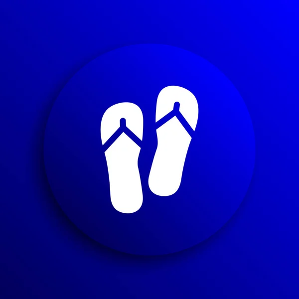 Hausschuh Symbol Internet Taste Auf Blauem Hintergrund — Stockfoto