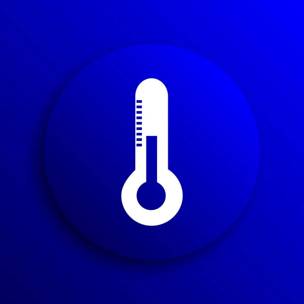 温度计图标 蓝色背景上的互联网按钮 — 图库照片