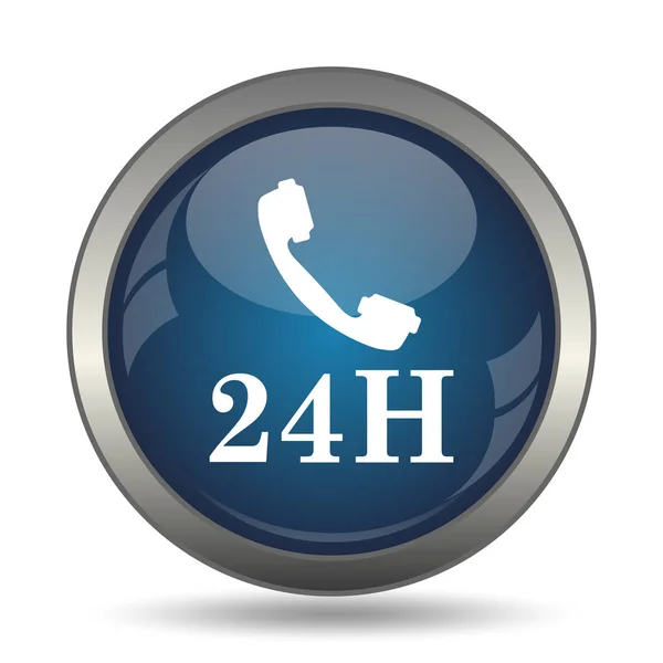 24H Phone Icon Internet Button White Background — Stock Photo, Image