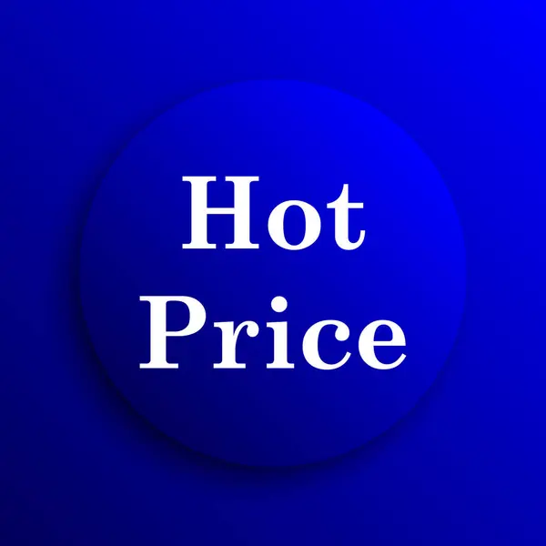 Cena Gorący Ikona Przycisk Internet Niebieskim Tle — Zdjęcie stockowe