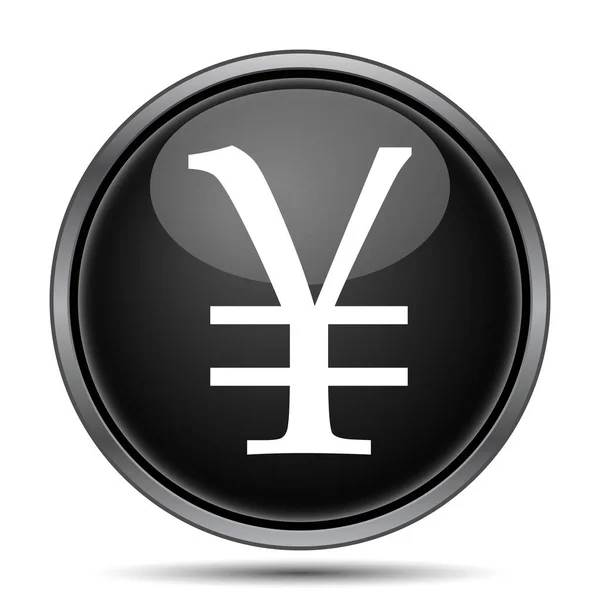Icono Yen Botón Internet Sobre Fondo Blanco — Foto de Stock
