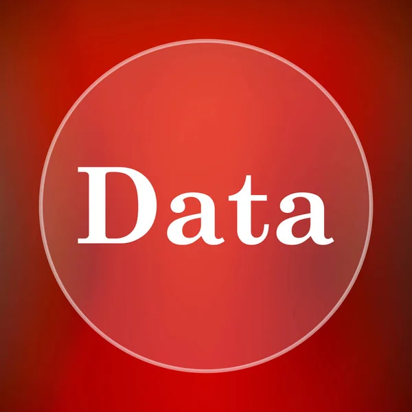 Ikon Data Tombol Internet Pada Latar Belakang Merah — Stok Foto
