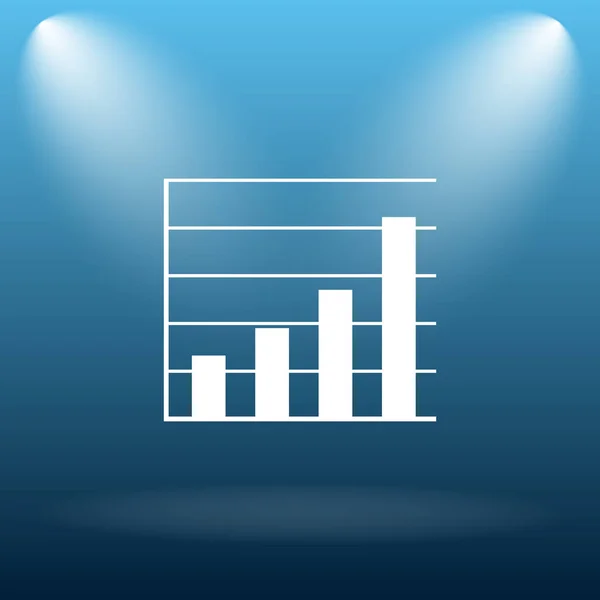 Icona Delle Barre Del Grafico Pulsante Internet Sfondo Blu — Foto Stock