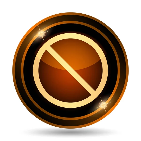 Ikona Zabronione Przycisk Internet Białym Tle — Zdjęcie stockowe