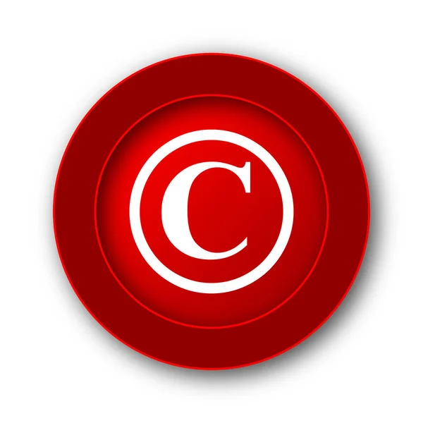 Ikona Praw Autorskich Przycisk Internet Białym Tle — Zdjęcie stockowe