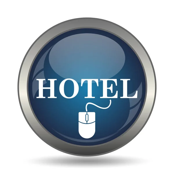 Icono Del Hotel Botón Internet Sobre Fondo Blanco — Foto de Stock