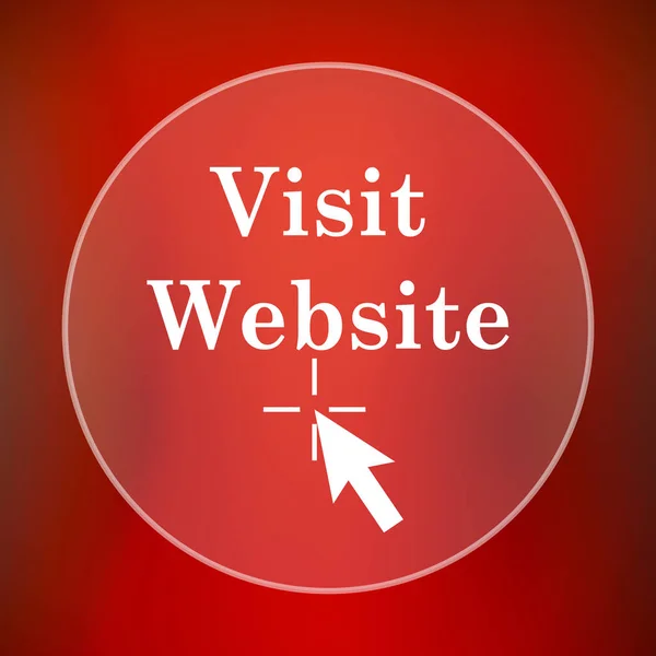 Visit website icon. Internet button on red background
