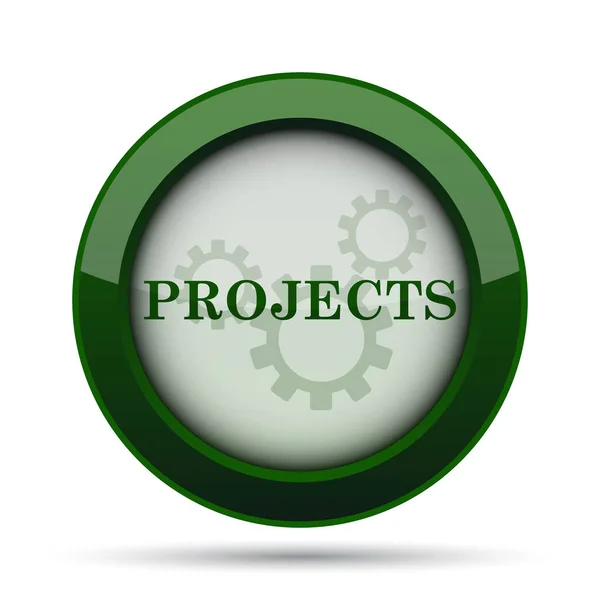 Projeler Simgesi Beyaz Arka Plan Üzerinde Internet Düğmesi — Stok fotoğraf