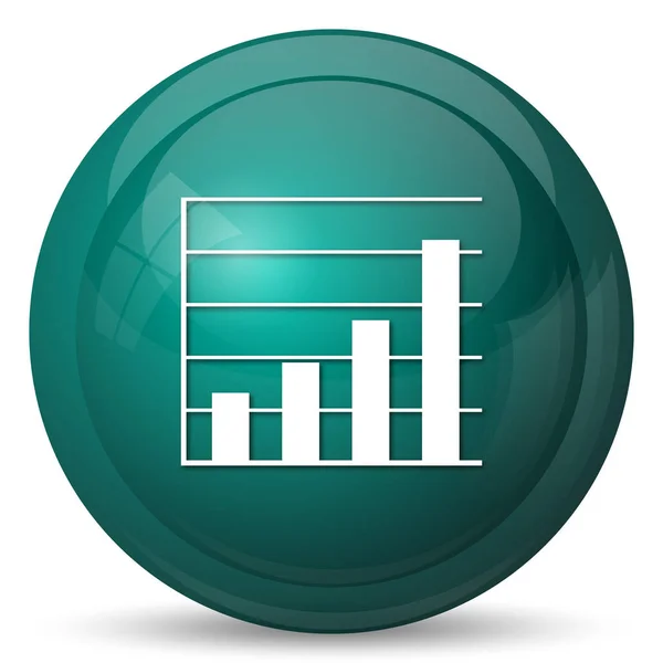 Grafik Barlar Simgesi Beyaz Arka Plan Üzerinde Internet Düğmesi — Stok fotoğraf