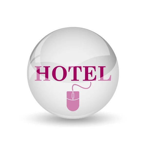 Icoana Hotelului Buton Internet Fundal Alb — Fotografie, imagine de stoc