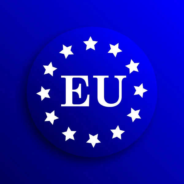 Ícone União Europeia Botão Internet Fundo Azul — Fotografia de Stock