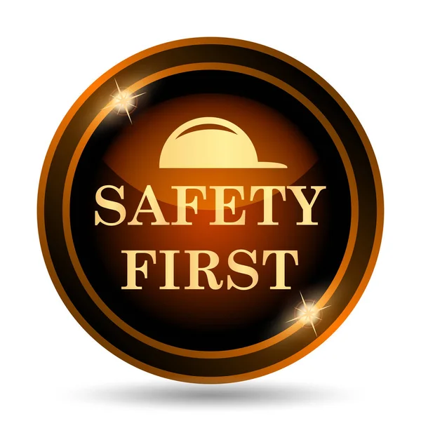 Safety First Icon Internet Button White Background — Stock Photo, Image