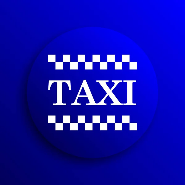 Піктограма Таксі Кнопка Інтернету Синьому Фоні — стокове фото