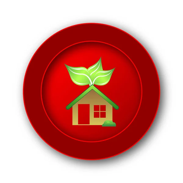 Eco House Icon Internet Button White Background — Stock Photo, Image