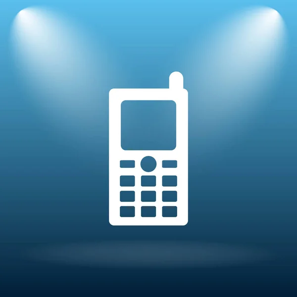 Мобільний Телефон Значок Інтернет Кнопки Синьому Фоні — стокове фото