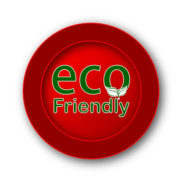 Eco Friendly Pictogram Internet Knop Witte Achtergrond — Stockfoto