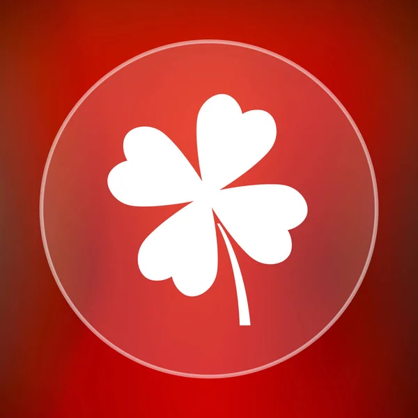 クローバー アイコン 赤の背景にインター ネット ボタン — ストック写真
