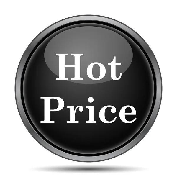 Ícone Preço Quente Botão Internet Fundo Branco — Fotografia de Stock