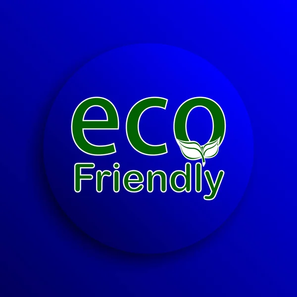 Eco Friendly Pictogram Internet Knop Blauwe Achtergrond — Stockfoto