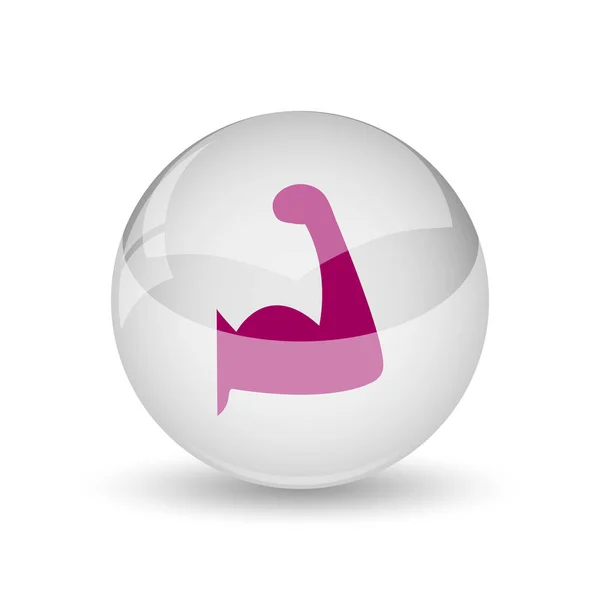 Muscle Icon Internet Button White Background — Stock Photo, Image