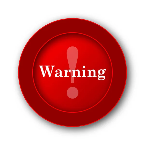 Warning Icon Internet Button White Background — Stock Photo, Image