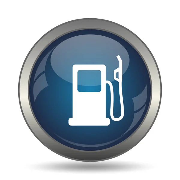 Gas Pomp Pictogram Internet Knop Witte Achtergrond — Stockfoto