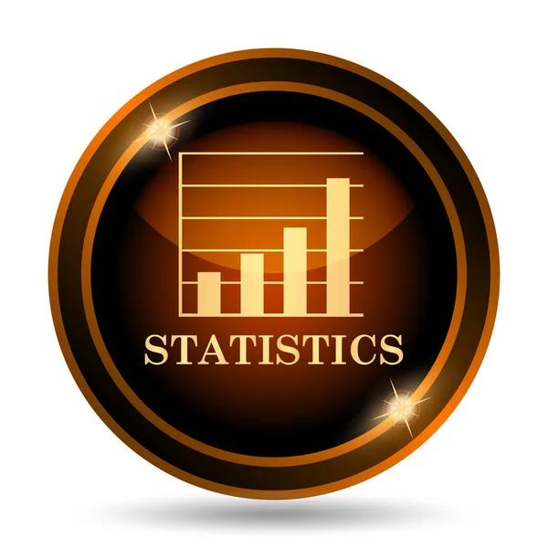 Ícone Estatísticas Botão Internet Fundo Branco — Fotografia de Stock