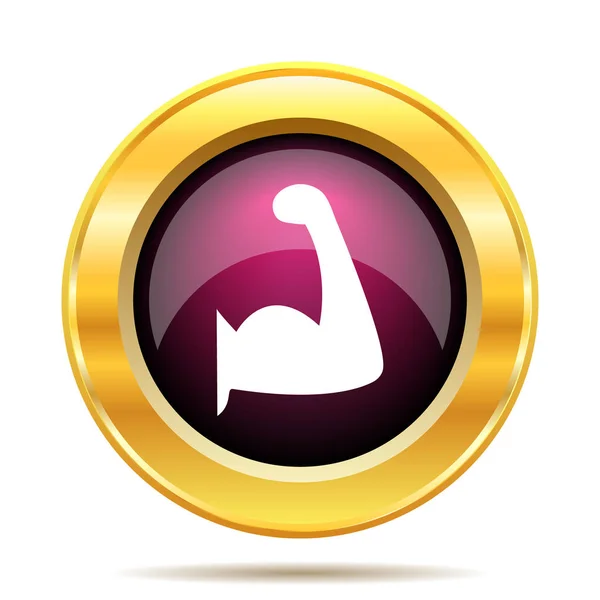 Muscle Icon Internet Button White Background — Stock Photo, Image