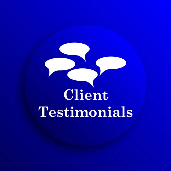 Client Testimonials Icon Internet Button Blue Background — Stock Photo, Image