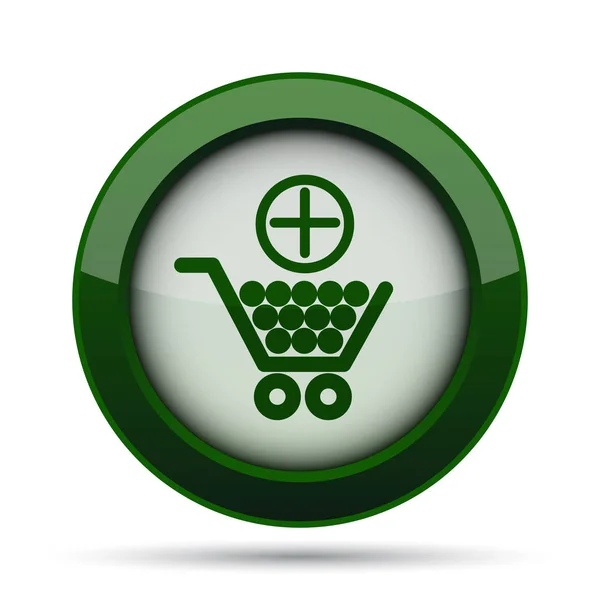 Add Shopping Cart Icon Internet Button White Background — Stock Photo, Image