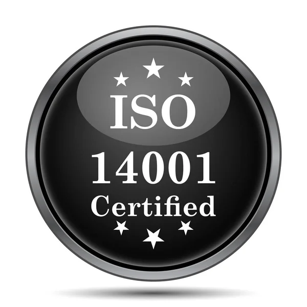 Ikona Iso14001 Przycisk Internet Białym Tle — Zdjęcie stockowe