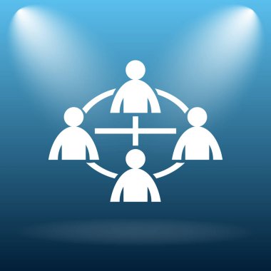 İletişim simgesi. Mavi arka plan Internet düğmesini.