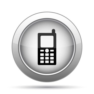 Hareket eden telefon simgesi. Beyaz arka plan üzerinde Internet düğmesi