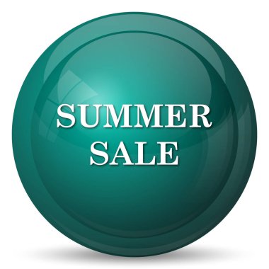 Yaz satış simgesi. Beyaz arka plan üzerinde Internet düğmesi