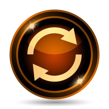 Yeniden iki ok simgesi. Beyaz arka plan üzerinde Internet düğmesi