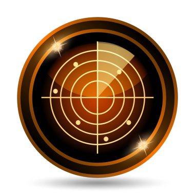 Radar simgesi. Beyaz arka plan üzerinde Internet düğmesi