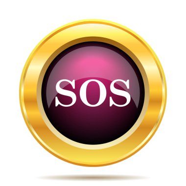 Sos simgesi. Beyaz arka plan üzerinde Internet düğmesi