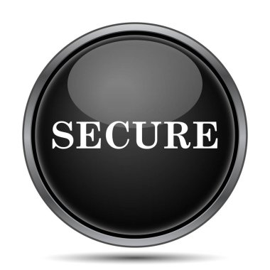 Güvenli simgesi. Beyaz arka plan üzerinde Internet düğmesi