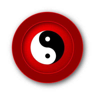 Ying yang simgesi. Beyaz arka plan üzerinde Internet düğmesi.