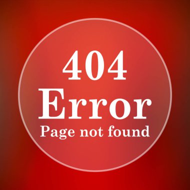 404 hata simgesi. Internet düğmesini kırmızı zemin üzerine