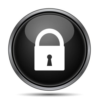 Kilit simgesi. Beyaz arka plan üzerinde Internet düğmesi